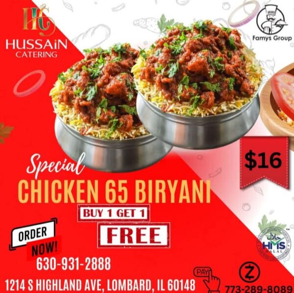chicken 65 biryani