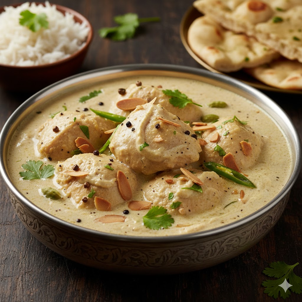 Hyderabadi Chicken Rezala with Almond Paste