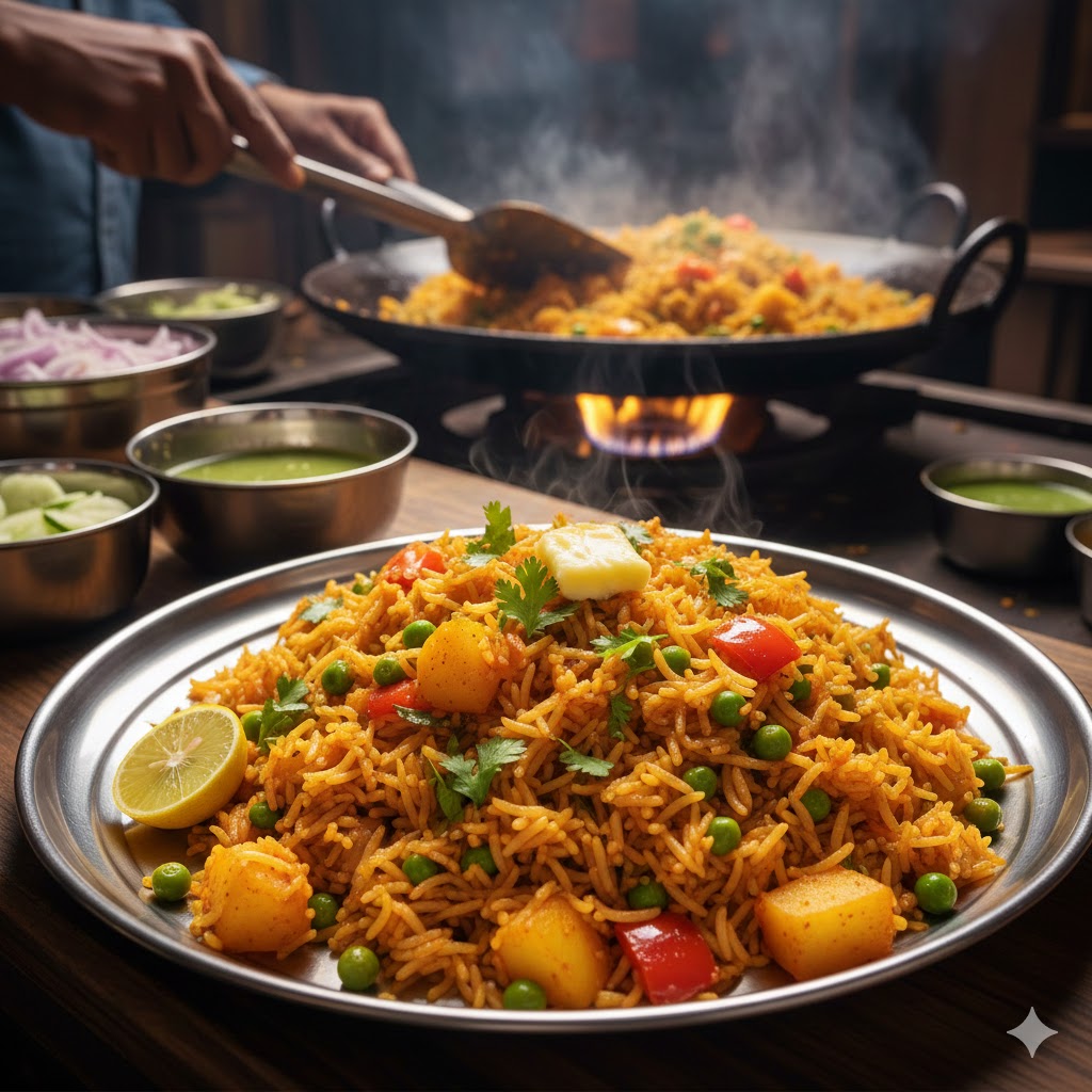 How to Make Tawa Pulao Like Mumbai Streets